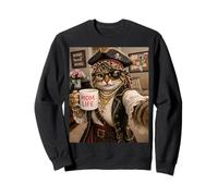 Pirate Chat Selfie Meme Humour Maman Mignon Amour Appréciation Sweatshirt