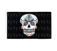 Pirate Crâne En Sucre Drapeaux De Jardin 90X150Cm Imprimé Drapeaux Décoratifs D'Extérieur Couleurs Éclatantes Bannière De Jardin Pour Cour Maison Événement