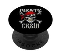 Pirate Crew Jolly Roger Drapeau et crâne Crossbones Halloween PopSockets PopGrip Adhésif