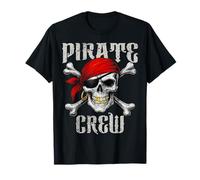 Pirate Crew Jolly Roger Drapeau et crâne Crossbones Halloween T-Shirt