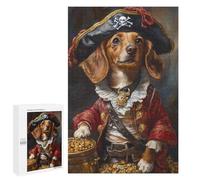 Pirate Dog with Treasure Chest-1 Puzzle 1000 Pièces Educa Jouet en Bois Cadeau Unique Décoration Intérieure Jeu Éducatif Challenge Toy Adultes Et Enfants À Partir De 14 Ans 1000 PCS