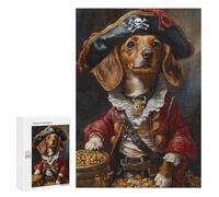 Pirate Dog with Treasure Chest-1 Puzzle 300 Pièces Educa Jouet en Bois Cadeau Unique Décoration Intérieure Jeu Éducatif Challenge Toy Adultes Et Enfants À Partir De 14 Ans 300 PCS