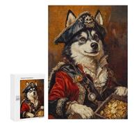 Pirate Dog with Treasure Chest-3 Puzzle 300 Pièces Educa Jouet en Bois Cadeau Unique Décoration Intérieure Jeu Éducatif Challenge Toy Adultes Et Enfants À Partir De 14 Ans 300 PCS