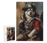 Pirate Dog with Treasure Chest Puzzle 1000 Pièces Educa Jouet en Bois Cadeau Unique Décoration Intérieure Jeu Éducatif Challenge Toy Adultes Et Enfants À Partir De 14 Ans 300 PCS