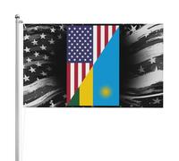 Pirate Drapeaux Amitié Amérique Rwanda Drapeau De Jardin Couleurs Vives Drapeau Extérieur Pour Cadeau D'Anniversaire, Décoration D'Halloween, Jardin, 90X150cm