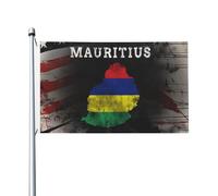 Pirate Drapeaux Carte De L'Île Maurice Drapeau Extérieur Diversité Drapeau De Jardin Pour Décoration D'Halloween, Cadeau D'Anniversaire, Jardin, 90X150cm