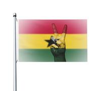 Pirate Drapeaux Drapeau Ghanéen, Signe De Paix Drapeaux Personnalisé Résistants Aux Intempéries Drapeau De Jardin Pour Décoration D'Halloween, Jardin, Festival, 90X150cm