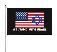 Pirate Drapeaux Israël, Nous Sommes Aux Côtés D'Israël Drapeaux Personnalisé Polyester Drapeau De Jardin Pour Festival, Jardin, Cadeau D'Anniversaire, 90X150cm