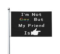 Pirate Drapeaux Je Ne Suis Pas Gay, Mais Mon Ami Est Lgbt Drapeau De Jardin Diversité Drapeau Extérieur Pour Cadeau De Noë, Décoration D'Halloween, Cadeau D'Anniversaire, 90X150cm