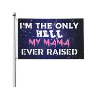 Pirate Drapeaux Je Suis Le Seul Enfer Que Ma Mère Ait Jamais Élevé Drapeau Extérieur Haute Qualité Drapeau De Jardin Pour Décoration D'Halloween, Jardin, Terrasse, 90X150cm