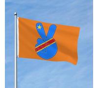 Pirate Drapeaux Victoire De La République Démocratique Du Congo Drapeau Extérieur Résistant À La Décoloration Uv Drapeau De Jardin Pour Décoration D'Intérieur, Jardin, Terrasse, 90X150cm