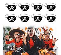 Pirate Eye Patch,Cache Oeil Pirate,Oeil De Pirate, Eye Patch Pirate,Patchs Pour Les Yeux De Pirate,Patchs Pour Les Yeux De Pirate Noir,Pirate Crâne Cache- Oeil,Cache Oeil Pirate Enfant,Adulte,8 Pièces