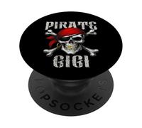 Pirate Gigi Jolly Roger Drapeau & Crâne Croisés Halloween PopSockets PopGrip Adhésif