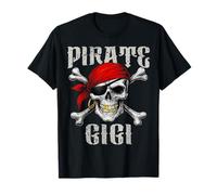 Pirate Gigi Jolly Roger Drapeau & Crâne Croisés Halloween T-Shirt