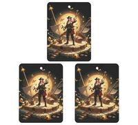 Pirate Golden Secret Sea Car Lot de 3 désodorisants carrés à suspendre pour voiture, maison, bureau, style blanc