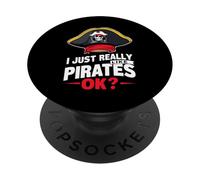 Pirate J'aime Vraiment Pirates Ok Pirates PopSockets PopGrip Adhésif