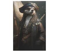 Pirate Loutre Puzzles 1000 Pièces Adultes, Puzzle en Bois Jeux D'adresse pour Toute La Famille,Jeu De Team Building 78×53cm