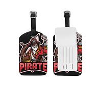 Pirate Noir Etiquettes à Bagages de Valises Voyage en Cuir Etiquette Nom Adresse ID Tags Drôle pour Les Garçons Filles(3PACK)