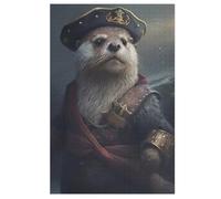 Pirate Otter Puzzles en Bois 1000 Pièces pour Adultes, Poster Jigsaw Puzzle, Design Unique Jouet Éduchatif pour Adolescents Et Enfants Idée Cadeau （78×53cm）