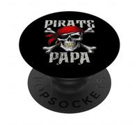 Pirate Papa Jolly Roger Drapeau et crâne os croisés Halloween PopSockets PopGrip Adhésif