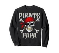 Pirate Papa Jolly Roger Drapeau et crâne os croisés Halloween Sweatshirt