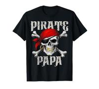 Pirate Papa Jolly Roger Drapeau et crâne os croisés Halloween T-Shirt
