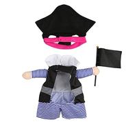 Pirate Pet Costume for Dogs & Cats | Polyester Fabric with Hook & Loop Fastener | Fun Costume Party/Christmas/Birthday Party Outfit | Cute Cartoon Print Design (M)