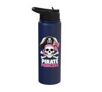 Pirate Princess Hat Coquette Bow Cute Girls Kids Graphic Stainless Steel Insulated Water Bottle