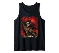 Pirate Ship Dark Gothic Skull Crossbones Pirates Rise Débardeur