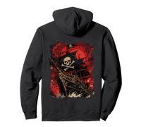 Pirate Ship Dark Gothic Skull Crossbones Pirates Rise Sweat à Capuche