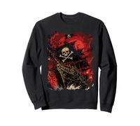 Pirate Ship Dark Gothic Skull Crossbones Pirates Rise Sweatshirt