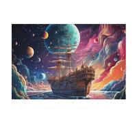 Pirate Ship Puzzles Adulte 1000 Pieces Cadeau Famille Puzzle Classique 3D EnfFourmisJouet en Bois Cadeau Unique （75×50cm）