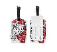 Pirate Singe Blanc Etiquettes à Bagages de Valises Voyage en Cuir Etiquette Nom Adresse ID Tags Drôle pour Les Garçons Filles(3PACK)