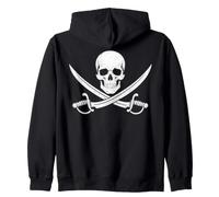 Pirate Skull Crossbones Cross Sword Jolly Roger Skeleton Boy Sweat à Capuche