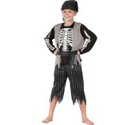 Pirate Squelette Zombie - Taille 5-7 Ans Noir