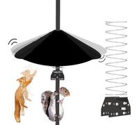 PirateAnt Déflecteur d'écureuil en métal de 50,8 cm pour mangeoire à oiseaux, protège-écureuils avec ressort en acier inoxydable pour une meilleure défense, convient pour mât de 1 cm à 3,9 cm ou