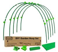 PirateAnt Lot de 25 cerceaux de serre pour tunnel de culture à faire soi-même, cerceaux de jardin épais haute ténacité en polypropylène vert moyen pour couverture de rangée, plates-bandes surélevées