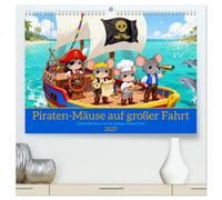 Piraten-Mäuse auf großer Fahrt (hochwertiger Premium Wandkalender 2027 DIN A2 quer), Kunstdruck in Hochglanz: Zwölf Abenteuer mit der mutigen Mäuse-Crew