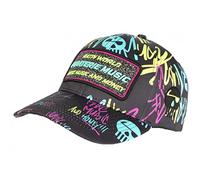 Piraterie Music Casquette Bleue Noire Strass Streetwear Baseball Rap - Taille Unique - Noir