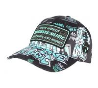 Piraterie Music Casquette Turquoise Noire Glitter Streetwear Baseball - Taille Unique - Bleu