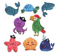 Pirates Animaux Set 8 Pièces - Ecusson thermocollant patches appliques
