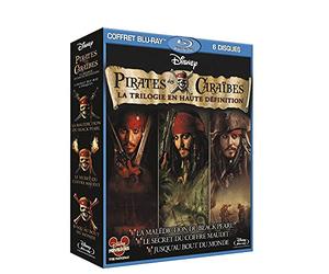 Pirates des Caraïbes - La trilogie : La malédiction du Black Pearl + Le secret du coffre maudit + Jusqu'au bout du monde [Blu-ray]