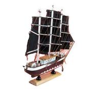 Pirates des Caraïbes Noir Perle Bois Massif Artisanat Bateau Pure Manuel Voilier Modèle Ornements Plaine Voile Décoration Maison Matériau de haute qualité Facile à utiliser au quotidien