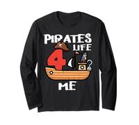 Pirates Life for Me 4 Years Old Bday Boys Kids Manche Longue