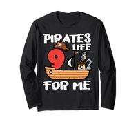 Pirates Life for Me 9 Years Old Bday Boys Kids Manche Longue
