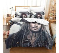 Pirates Of The Caribbean Impression En D Parure De Couette Avec Fermeture Eclair Housse De Couette Respirante£¬Pour Tout Le Monde£¬Johnny Depp Housse De
