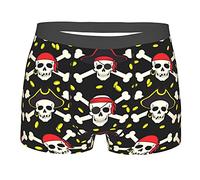 Pirates Skull Hommes Boxer Shorts Caleçon Régulier,Hipster Boxer Shorts Briefs à séchage rapide pour hommes, Boxer 2415, M
