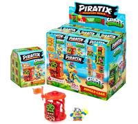 PIRATIX ADVENTURE WORLD Crazy Jungle Collection - Boîte de 12 Cages de la Jungle Surprises. Chaque boîte Contient 1 Jungle Cage Surprise, 1 Piratix Surprise, 1 Accessoire, 1 Drapeau et 1 trésor.