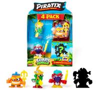 PIRATIX Adventure World Crazy Jungle Collection - Pack 4. Comprend 4 Piratix: 1 à Effet néon, 1 Surprise et 4 Accessoires à Effet néon. Pack 6 sur 6.