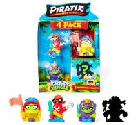 PIRATIX ADVENTURE WORLD Crazy Jungle Collection - Pack 4. Comprend 4 Piratix: 1 à Effet néon, 1 Surprise et 4 Accessoires à Effet néon. Pack 3 sur 6.